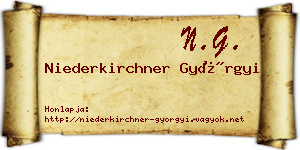 Niederkirchner Györgyi névjegykártya